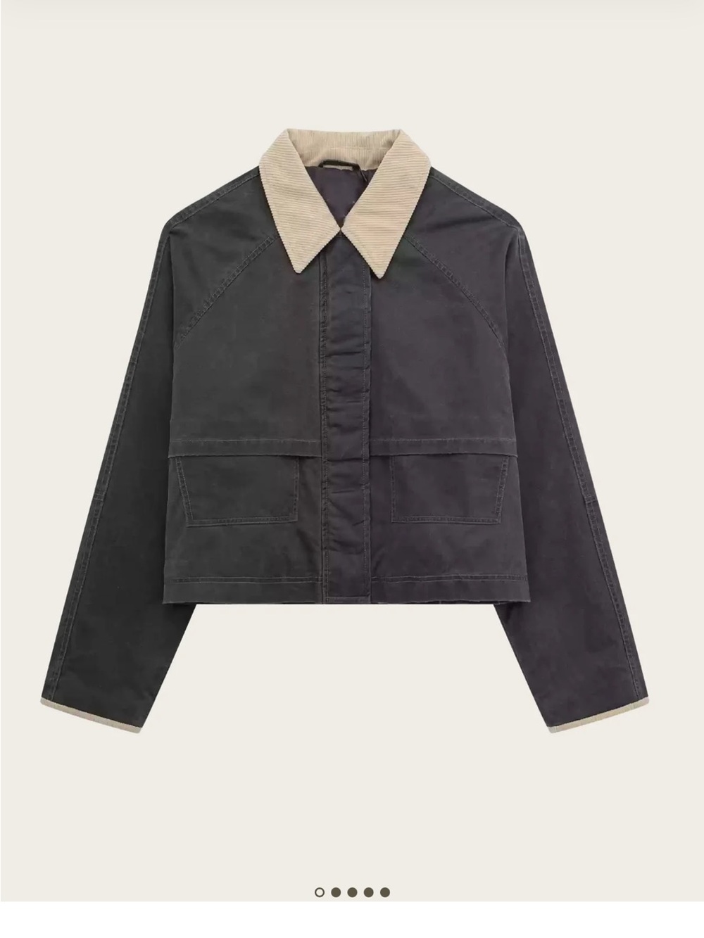 ZARA Lana Corduroy-Collar Cropped Jacket